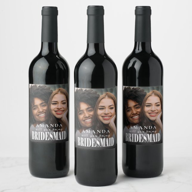 Étiquette Pour Bouteilles De Vin Photo Bridesmaid Proposition (Bouteilles)