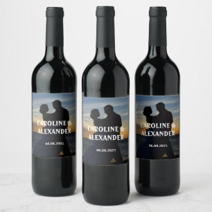 Étiquette Pour Bouteilles De Vin Photo de mariée et de chambre Élégante Nouveautés