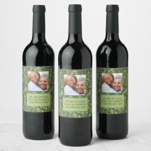 Étiquette Pour Bouteilles De Vin Photo de treillis victorien vintage avec du lierre
