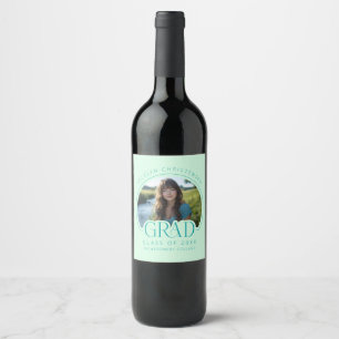 Étiquette Pour Bouteilles De Vin Photo en noir et blanc Fête de fin d'études