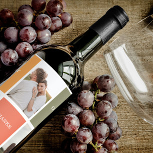 Étiquette Pour Bouteilles De Vin Photo Family Collage moderne Happy Thanksgiving