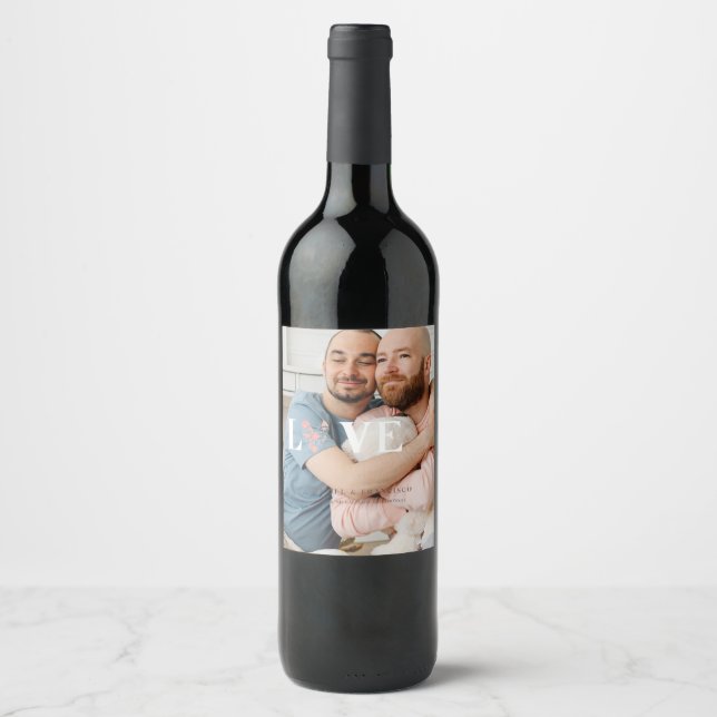 Étiquette Pour Bouteilles De Vin Photo personnalisée (Devant)
