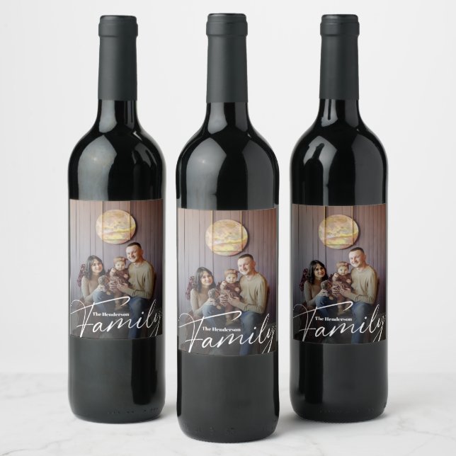 Étiquette Pour Bouteilles De Vin Photo simple personnalisée (Bouteilles)