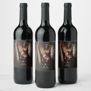 Étiquette Pour Bouteilles De Vin Photo sombre   FIANÇAILLES  