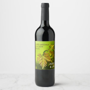 Étiquette Pour Bouteilles De Vin Photographie verte de la vigne