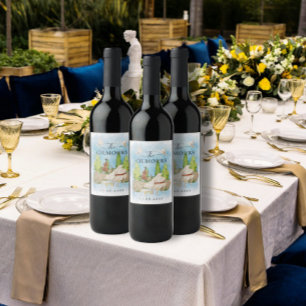 Étiquette Pour Bouteilles De Vin Piano élégant   Violon tourterelles Mariage Luxe