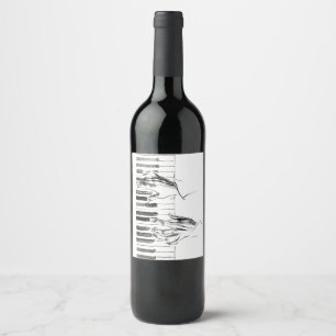 Étiquette Pour Bouteilles De Vin Piano music