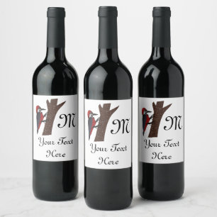 Étiquette Pour Bouteilles De Vin Pic à ventre de Crimson