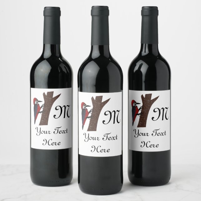 Étiquette Pour Bouteilles De Vin Pic à ventre de Crimson (Bouteilles)
