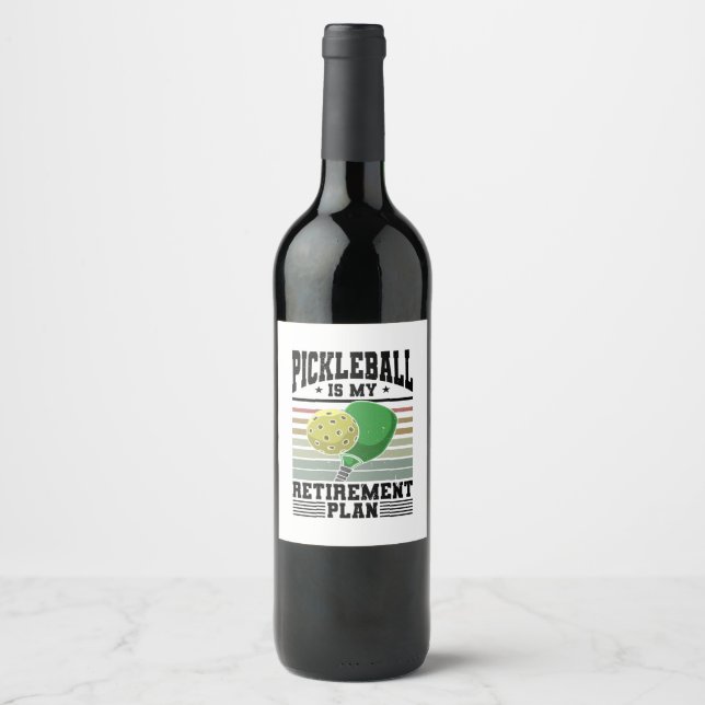 Étiquette Pour Bouteilles De Vin Pickleball (Devant)