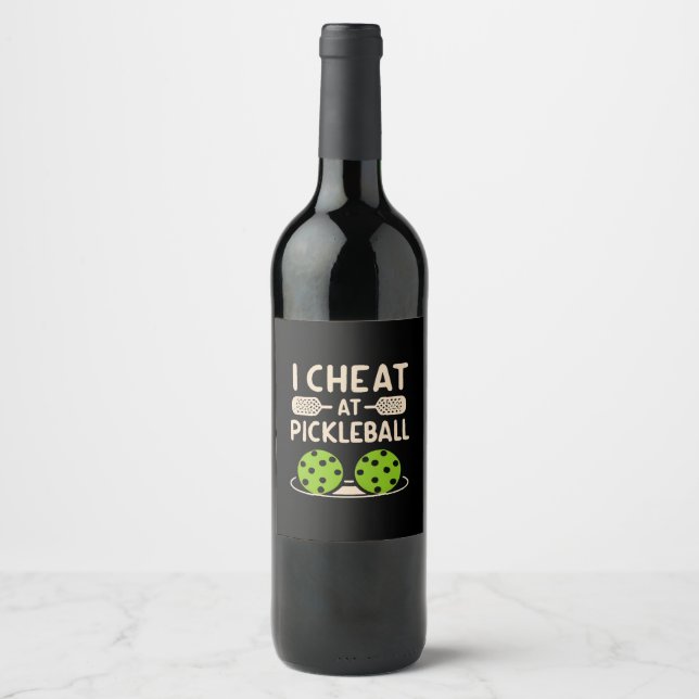 Étiquette Pour Bouteilles De Vin Pickleball Funny (Devant)