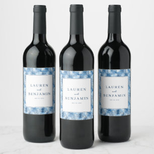 Étiquette Pour Bouteilles De Vin Pin sylvestre bleu serein