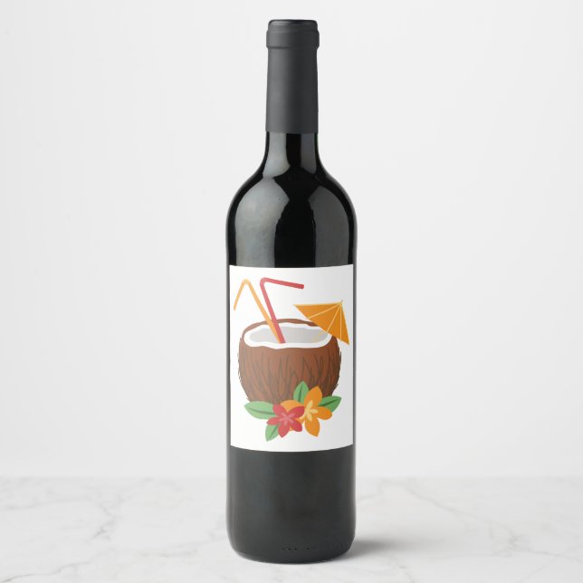 Étiquette Pour Bouteilles De Vin Pina Colada (Devant)