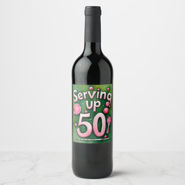 Étiquette Pour Bouteilles De Vin Ping Pong 50e anniversaire (Devant)