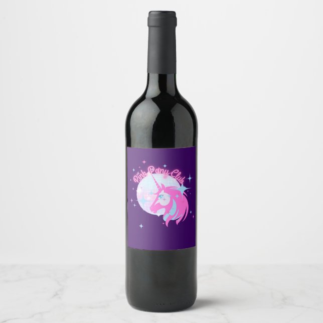Étiquette Pour Bouteilles De Vin Pink Pony Club (Devant)