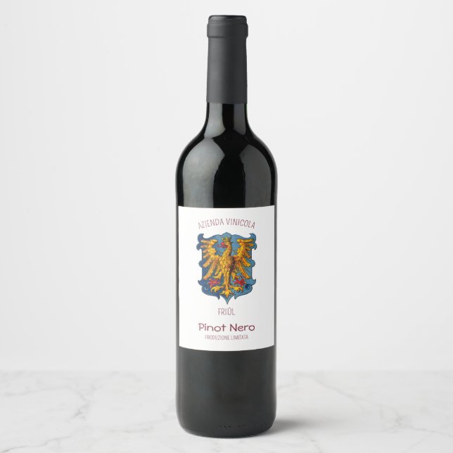 Étiquette Pour Bouteilles De Vin Pinot Nero du Frioul (Devant)