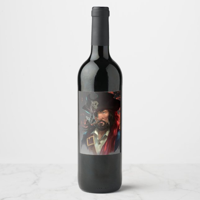 Étiquette Pour Bouteilles De Vin Pirate (Devant)