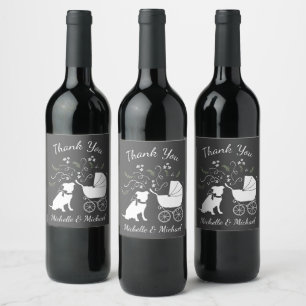 Étiquette Pour Bouteilles De Vin Pit Bull Chien Baby shower Genre Neutre Pitbull