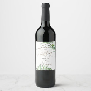 Étiquette Pour Bouteilles De Vin PixDezines Aquarelle Palm Fronds, Verdure
