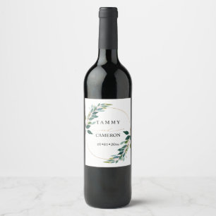 Étiquette Pour Bouteilles De Vin PixDezines Aquarelle Rustique Verdure Eucalyptus