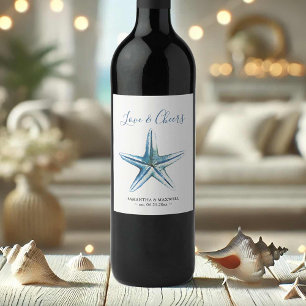 Étiquette Pour Bouteilles De Vin Plage Mariage Vin Étiquette Starfish