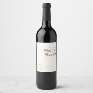 Étiquette Pour Bouteilles De Vin Plage Retro   Ivoor Maid Of Honor Proposition