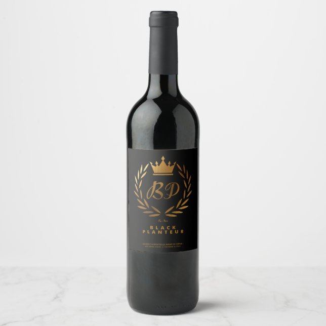 ÉTIQUETTE POUR BOUTEILLES DE VIN PLANTEUR NOIR 2 (Devant)