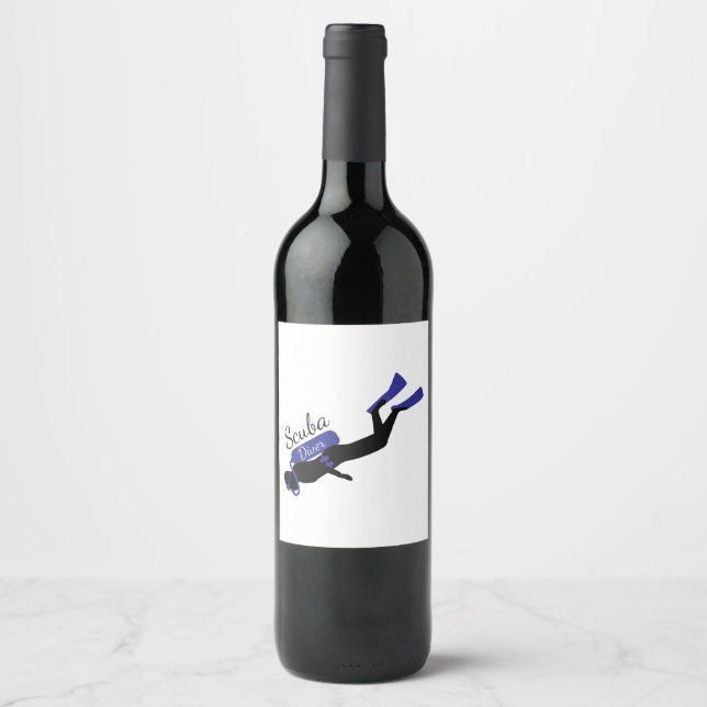 Étiquette Pour Bouteilles De Vin Plongeur (Devant)