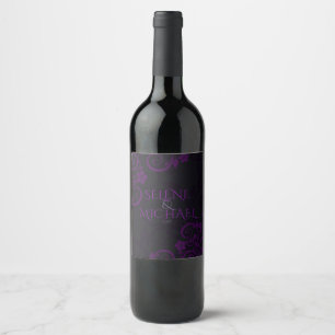 Étiquette Pour Bouteilles De Vin Plum gothique, Orné