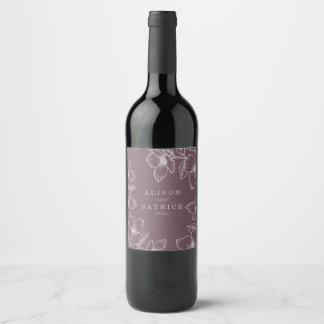 Étiquette Pour Bouteilles De Vin Plum moderne violet floral