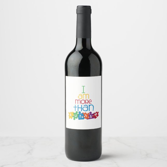 Étiquette Pour Bouteilles De Vin Plus que l'autisme (Devant)