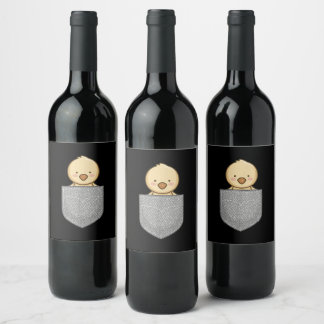Étiquette Pour Bouteilles De Vin Poche de poitrine de poulet mignonne| Cadeau d'amo