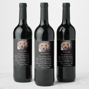 Étiquette Pour Bouteilles De Vin Poésie Labrador Retriever