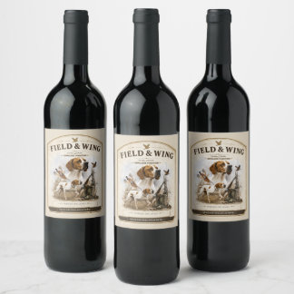 Étiquette Pour Bouteilles De Vin Pointer Anglais