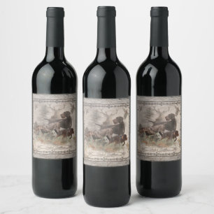 Étiquette Pour Bouteilles De Vin Pointeur À poils durs allemand