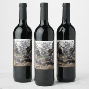 Étiquette Pour Bouteilles De Vin Pointeur À poils durs allemand
