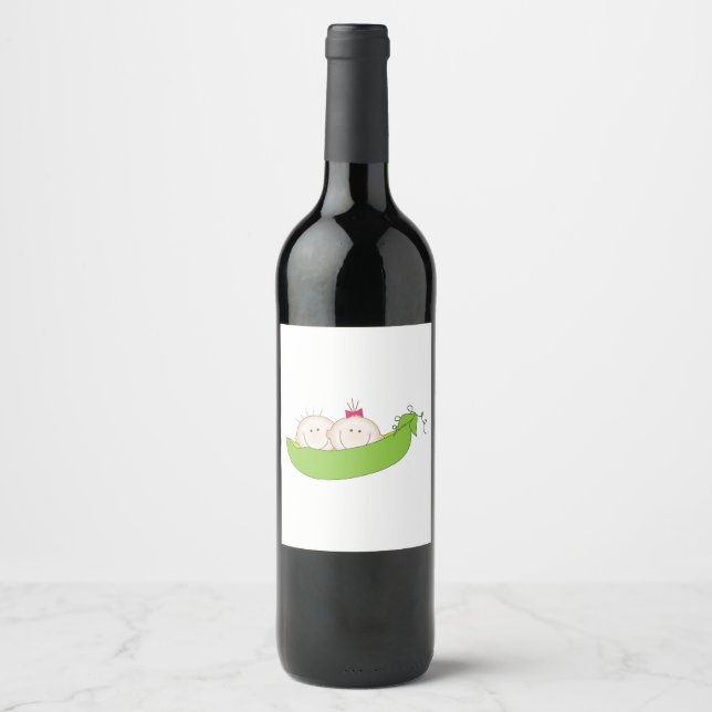 Étiquette Pour Bouteilles De Vin Pois Dans Un Morceau (Devant)
