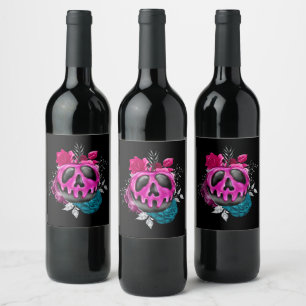 Étiquette Pour Bouteilles De Vin Pomme De Bonbons Poîlée Avec Fleurs