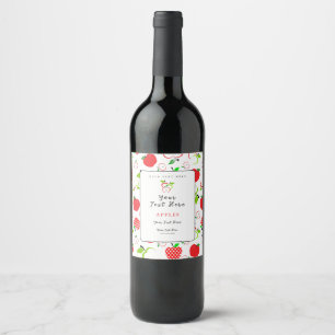 Étiquette Pour Bouteilles De Vin Pommes rouges et vertes