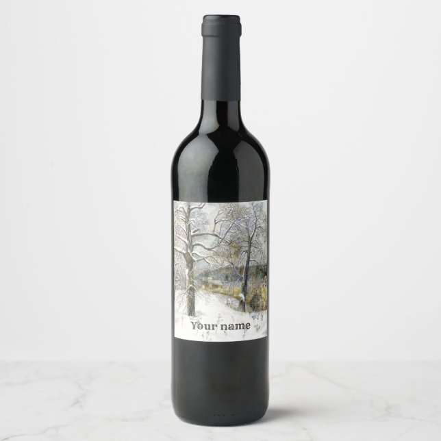 Étiquette Pour Bouteilles De Vin pont d'hiver (Devant)