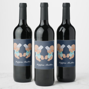 Étiquette Pour Bouteilles De Vin Poppin' Bottles Twins