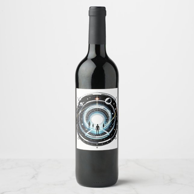 Étiquette Pour Bouteilles De Vin Portail cosmique (Devant)
