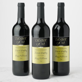 Étiquette Pour Bouteilles De Vin Posh Gold & Black Elegant Diamonds 40e anniversair