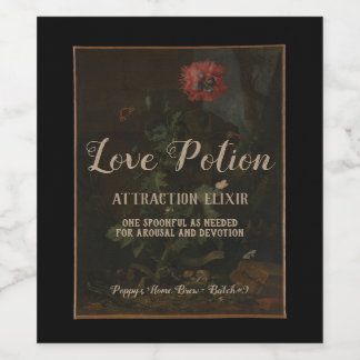 Étiquette Pour Bouteilles De Vin Potion d'amour Vintage apothecaire personnalisée