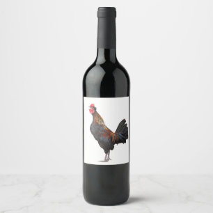 Étiquette Pour Bouteilles De Vin Poulet blanc