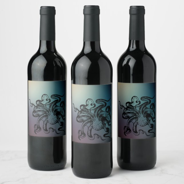 Étiquette Pour Bouteilles De Vin poulpe (Bouteilles)