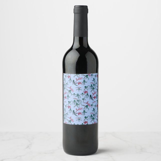 Étiquette Pour Bouteilles De Vin poulpe (Devant)