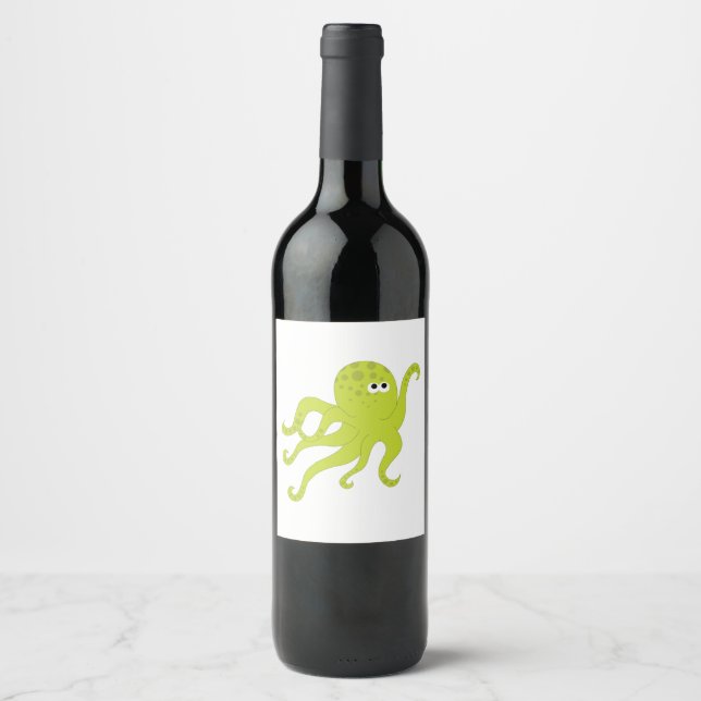 Étiquette Pour Bouteilles De Vin poulpe (Devant)