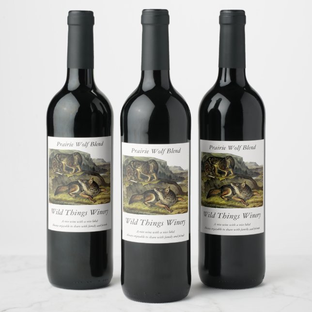 Étiquette Pour Bouteilles De Vin Prairie Wolf (Bouteilles)