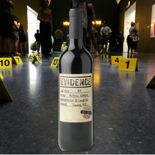 Étiquette Pour Bouteilles De Vin Preuve vrai crime meurtre mystère rôle